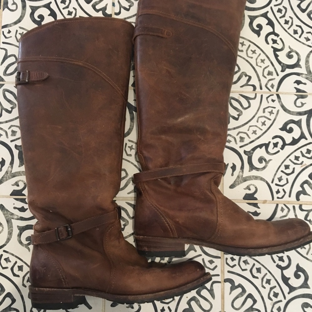 FRYE Riding Boot with Ankle + Calf Buckles